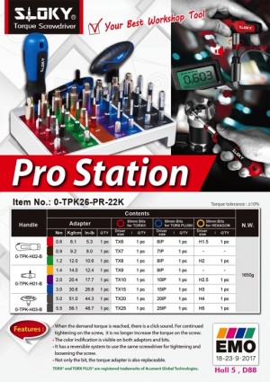 SLOKY brand new Pro Station will be in EMO Hannover 2017 , booth # D90 (Hall 5), 18 – 23 September - Chienfu Sloky in emo 2017Come and check our CNC precision, lathing, milling and turning parts; of course also Sloky Torque screwdriver and wrenches for all different application including Shooting/Hunting, Circuit board, Tire pressure detector, Bicycle, DIY Market, Drum, Lens, 3C devices and Golf Club. User friendly for CNC cutting tools of machining, lathing, turning, and milling parts.